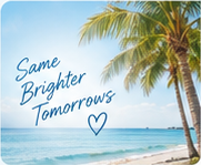 Palm trees beside the ocean. Same Brighter Tomorrows.